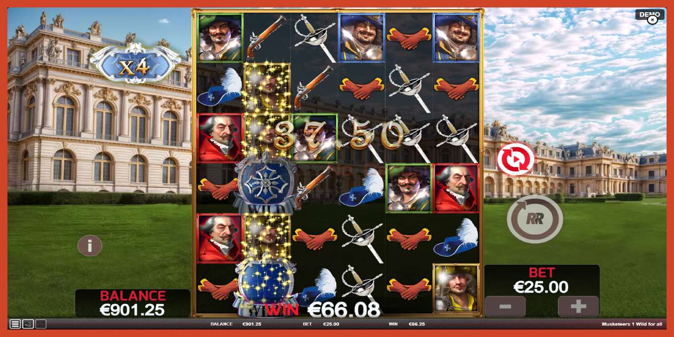 Slot screenshot: Musketeers 1 Wild for All no deposit, number - 4