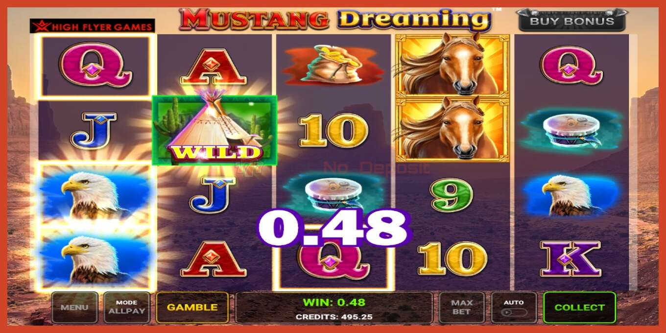 Slot screenshot: Mustang Dreaming no deposit, number - 3