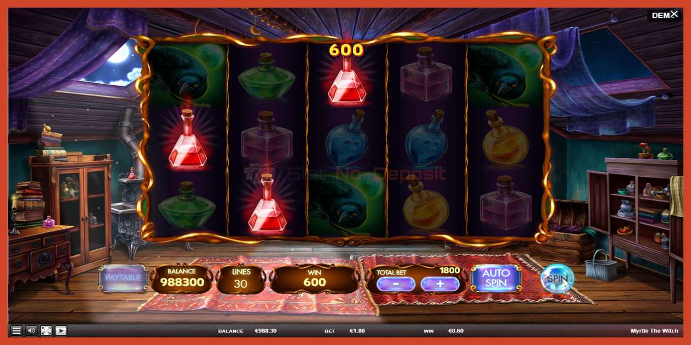 Slot screenshot: Myrtle the Witch no deposit, number - 4