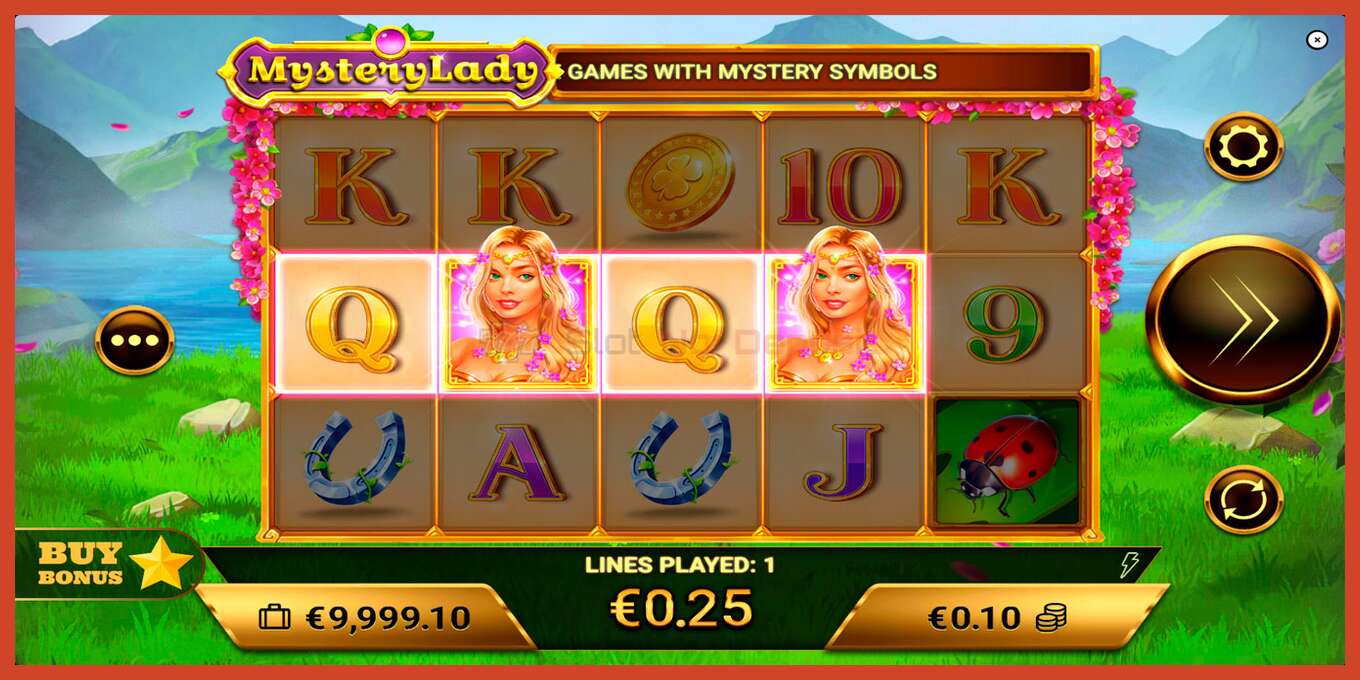 Slot скриншоту: Mystery Lady депозит жок, саны - 5