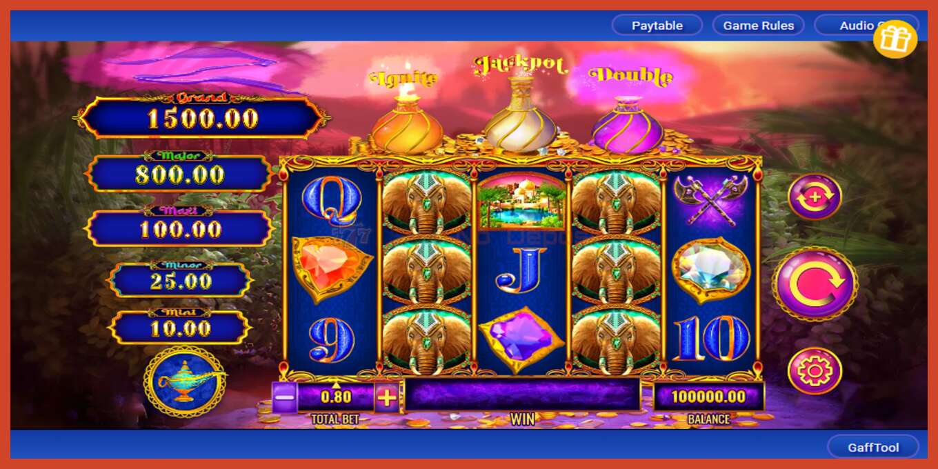 Slot screenshot: Mystery of the Lamp Treasure Oasis no deposit, number - 2