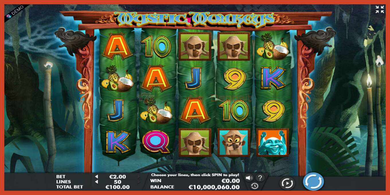 Slot screenshot: Mystic Monkeys no deposit, number - 1