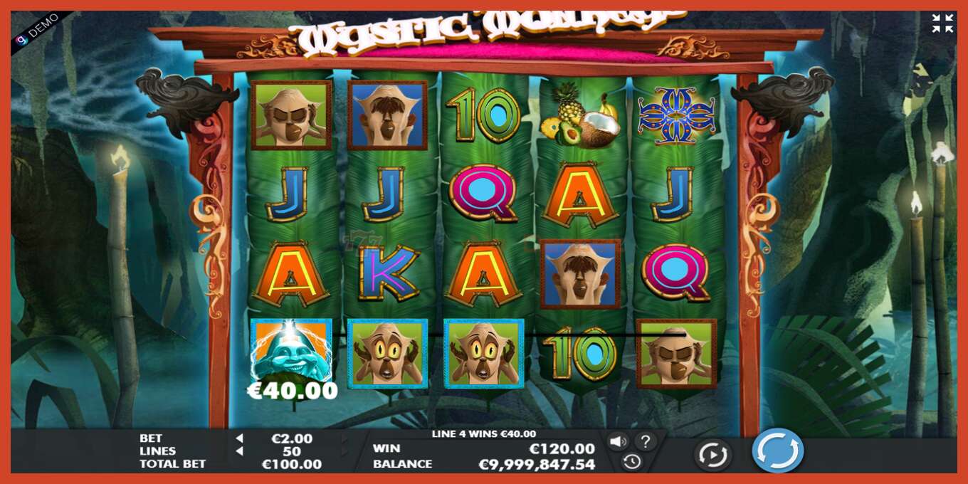 Slot screenshot: Mystic Monkeys no deposit, number - 3