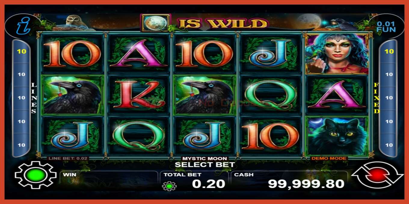 Slot screenshot: Mystic Moon no deposit, number - 1