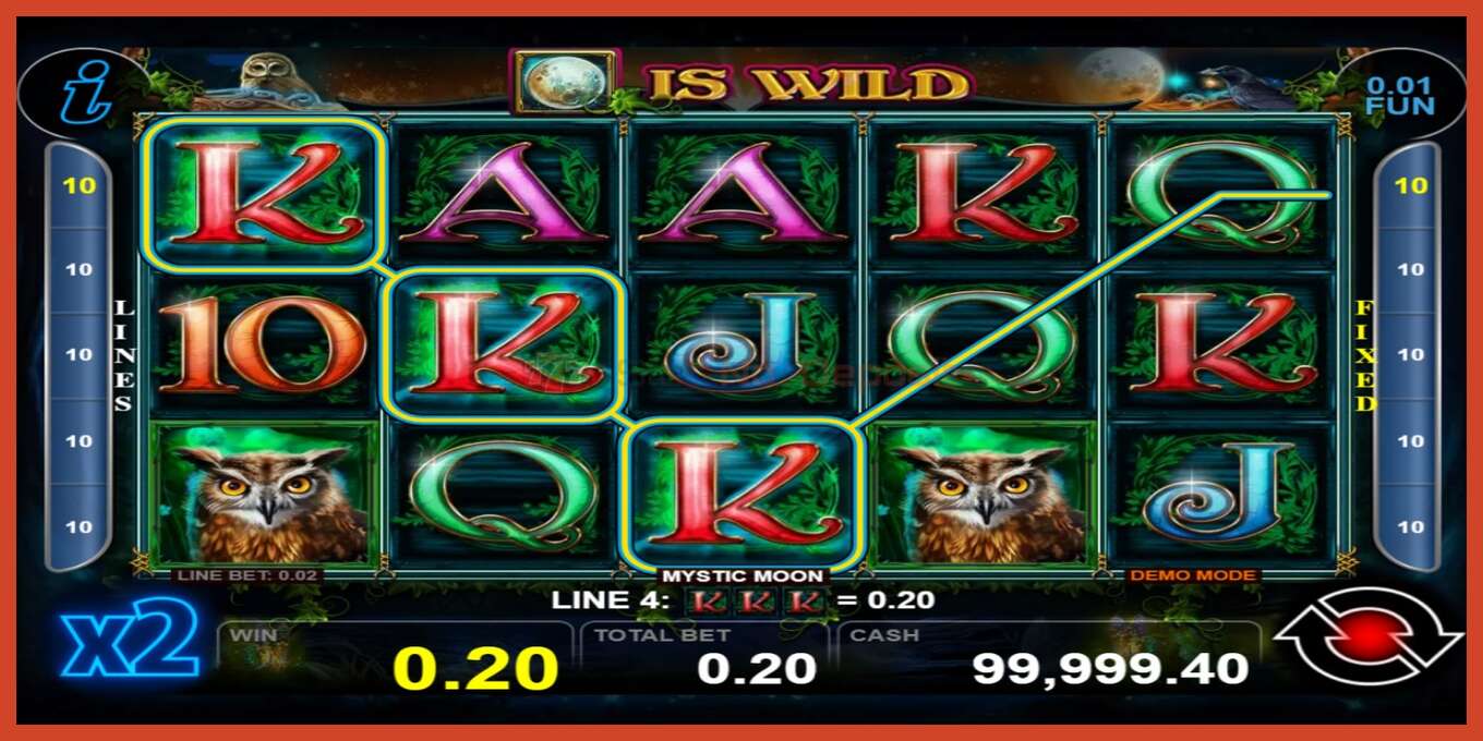 Slot screenshot: Mystic Moon no deposit, number - 2