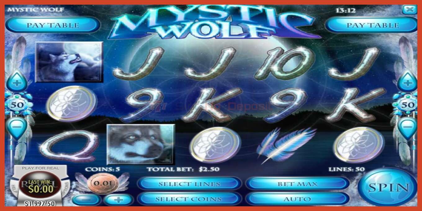 צילום מסך של חריץ: Mystic Wolf ללא פיקדון, מִספָּר - 1