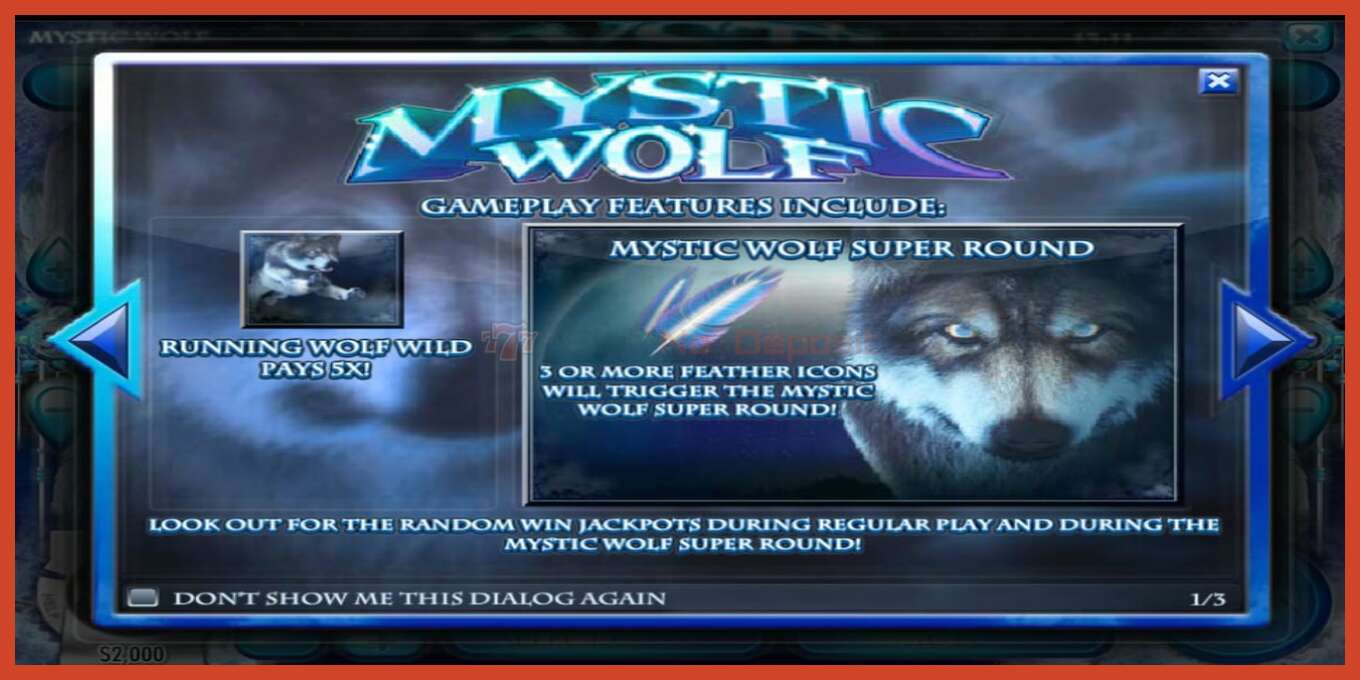 צילום מסך של חריץ: Mystic Wolf ללא פיקדון, מִספָּר - 7