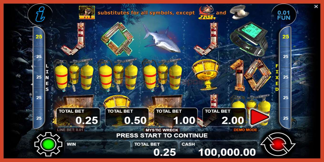 Slot screenshot: Mystic Wreck no deposit, number - 1