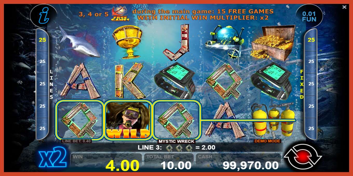 Slot screenshot: Mystic Wreck no deposit, number - 2