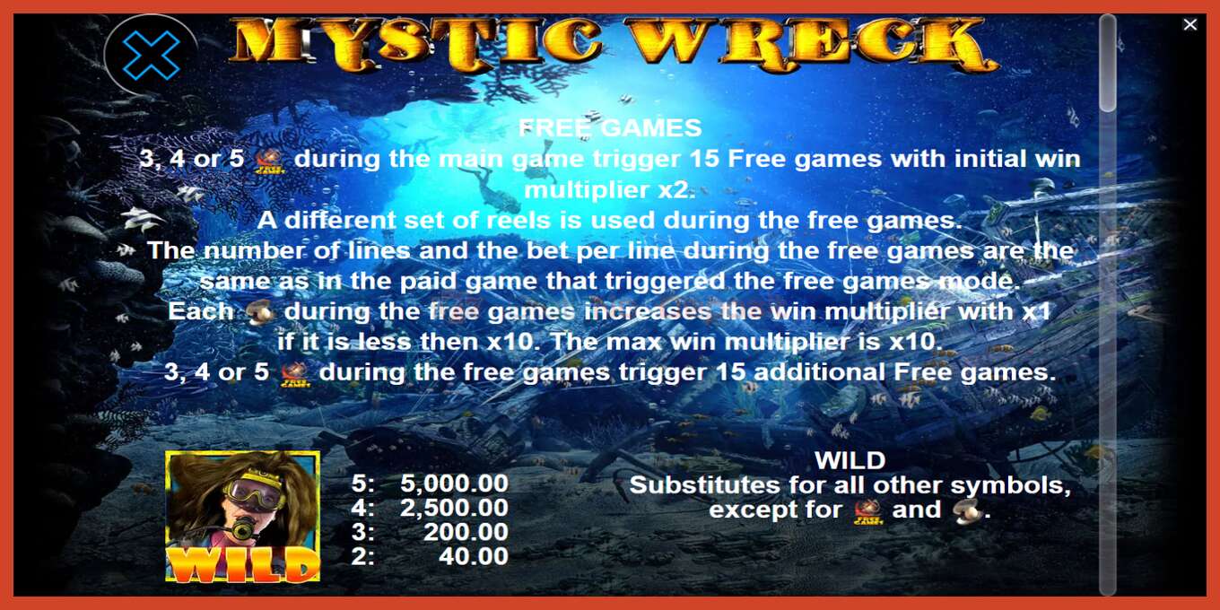 Слот скриншоты: Mystic Wreck депозит жоқ, саны - 6