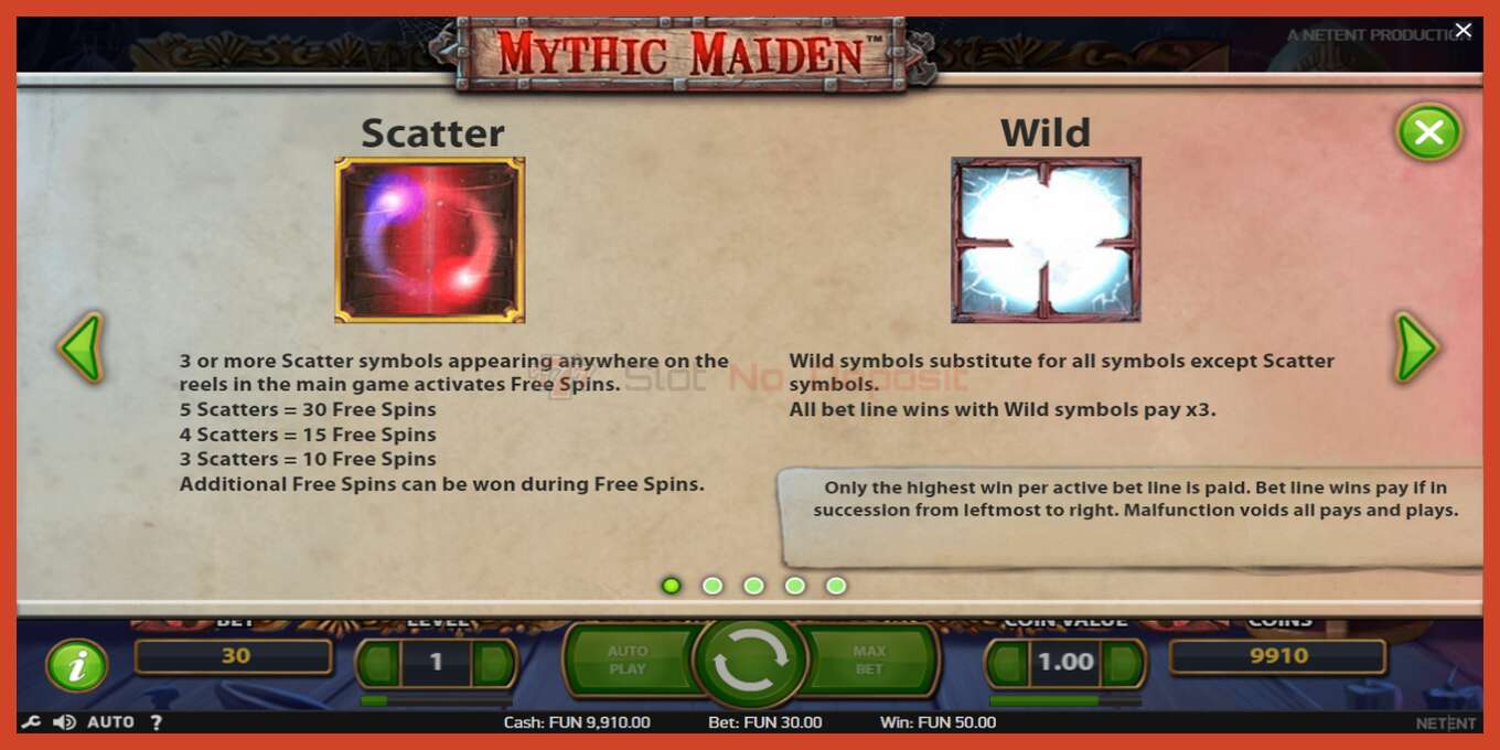 Slot screenshot: Mythic Maiden no deposit, number - 5