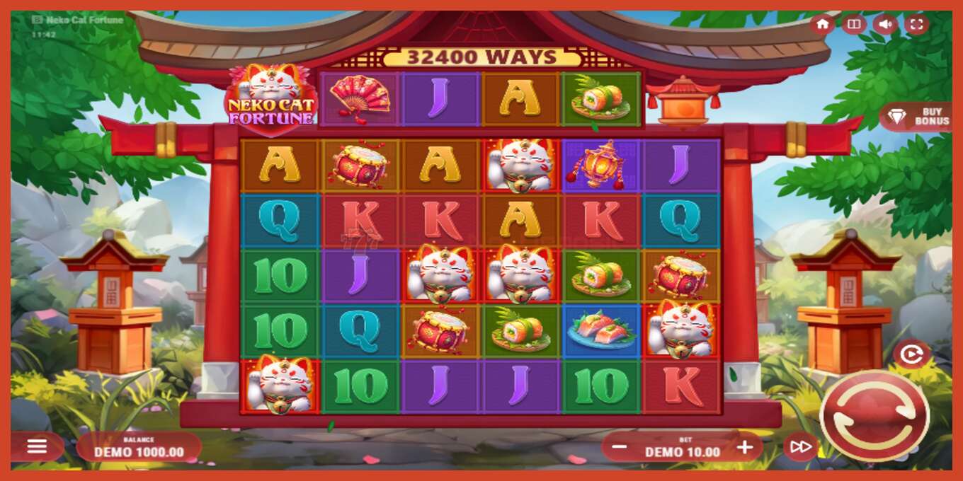 Slot skærmbillede: Neko Cat Fortune intet depositum, antal - 2