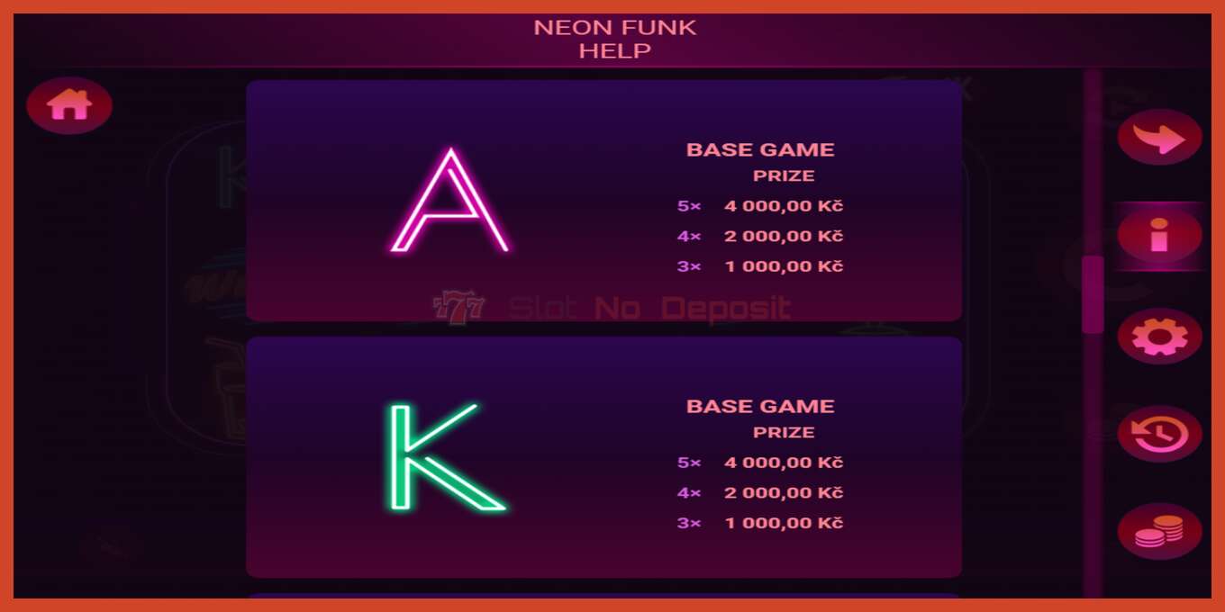 Slot screenshot: Neon Funk no deposit, number - 4