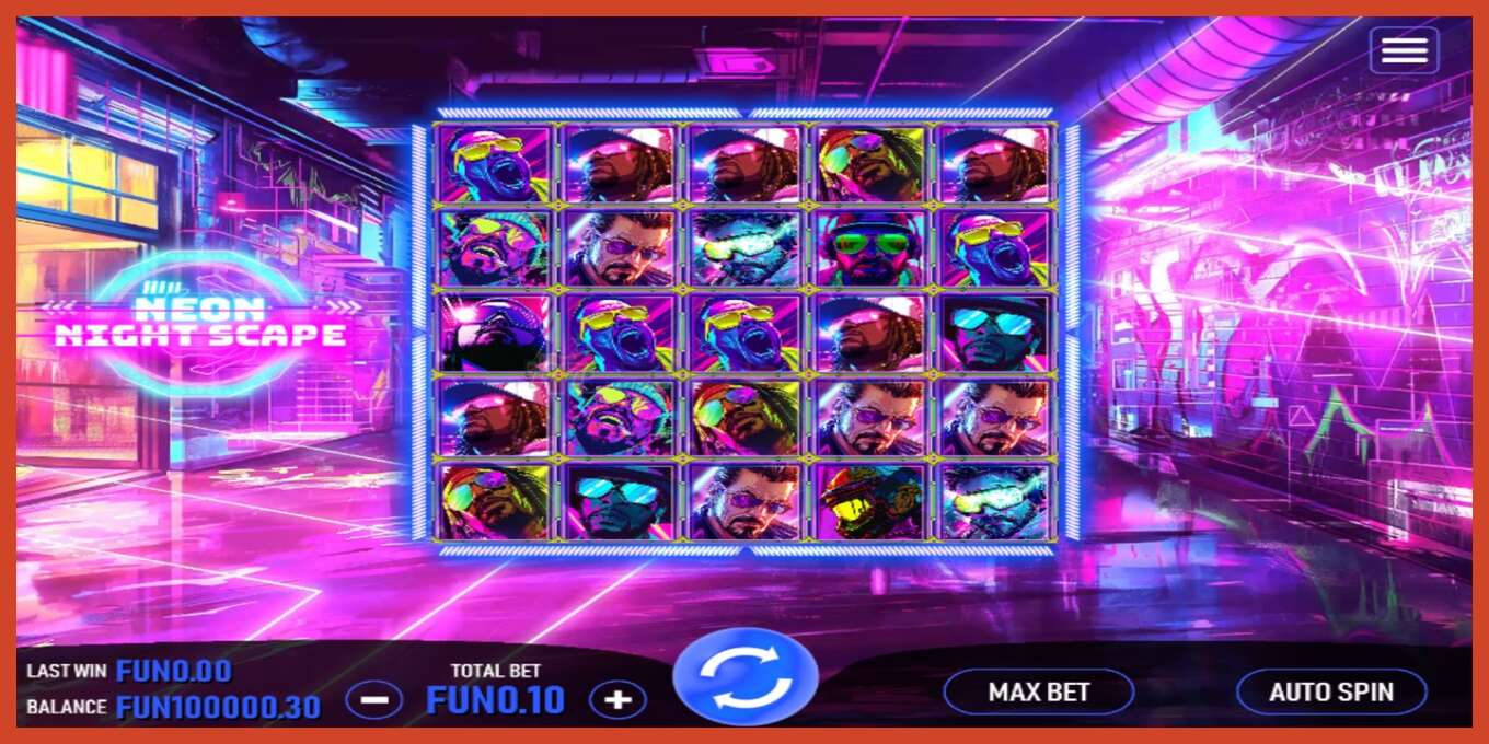 Slot screenshot: Neon Night Scape no deposit, number - 1