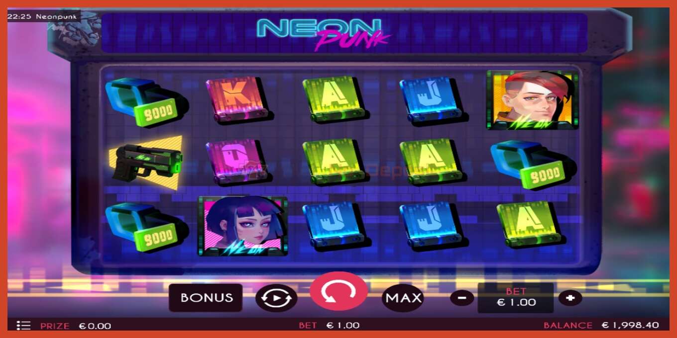 Captura de pantalla do slot: Neon Punk sen depósito, número - 2