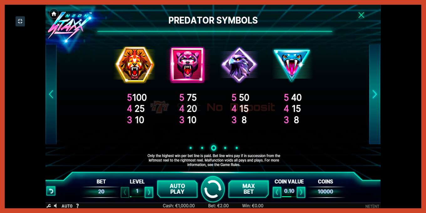 Slot screenshot: Neon Staxx no deposit, number - 3