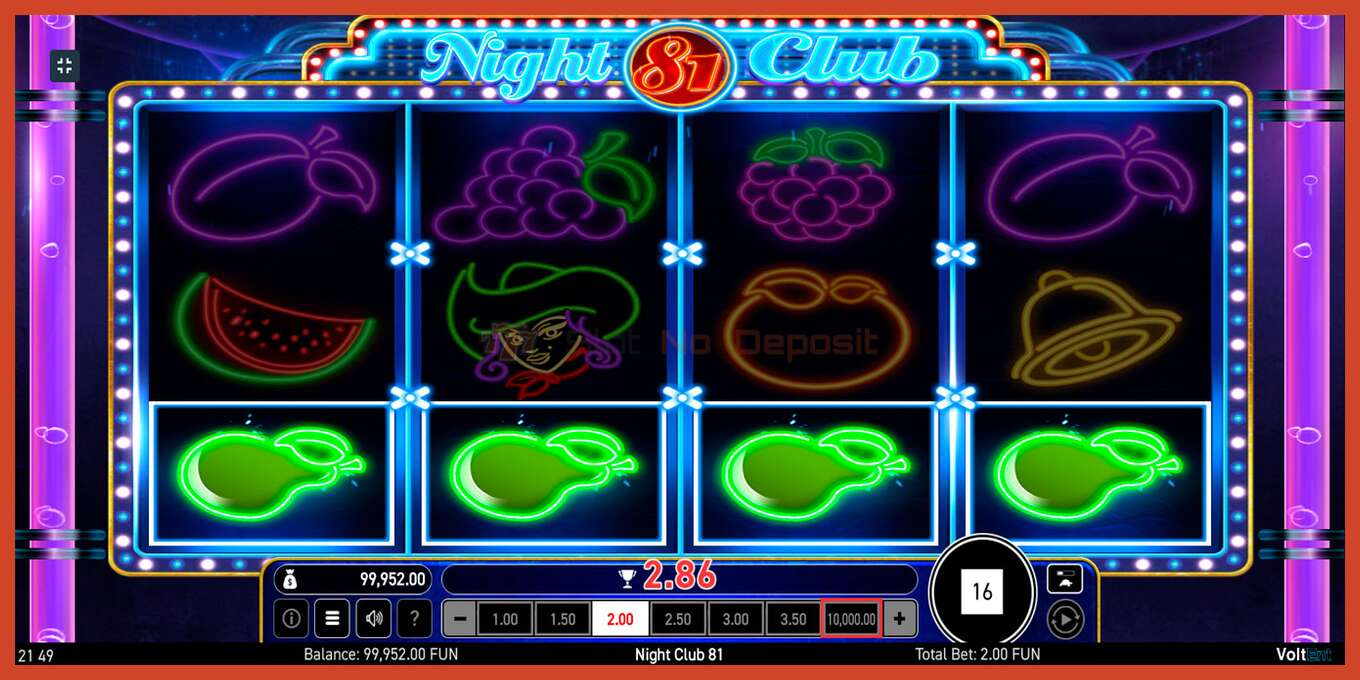 Slot screenshot: Night Club 81 no deposit, number - 1