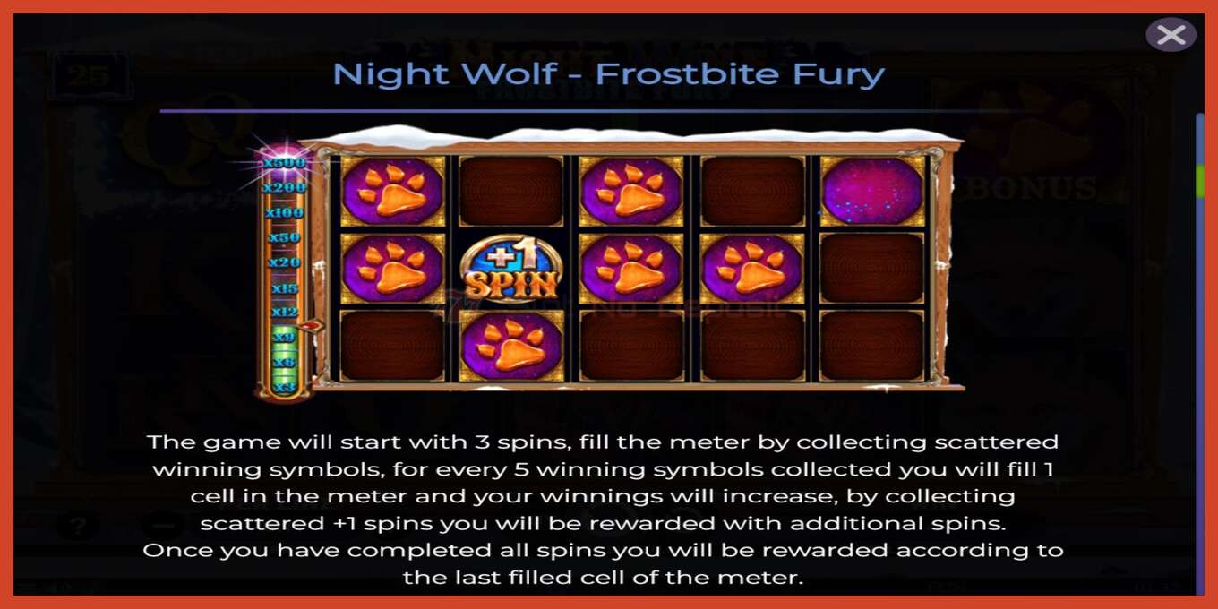 Slot screenshot: Night Wolf - Frostbite Fury no deposit, number - 5