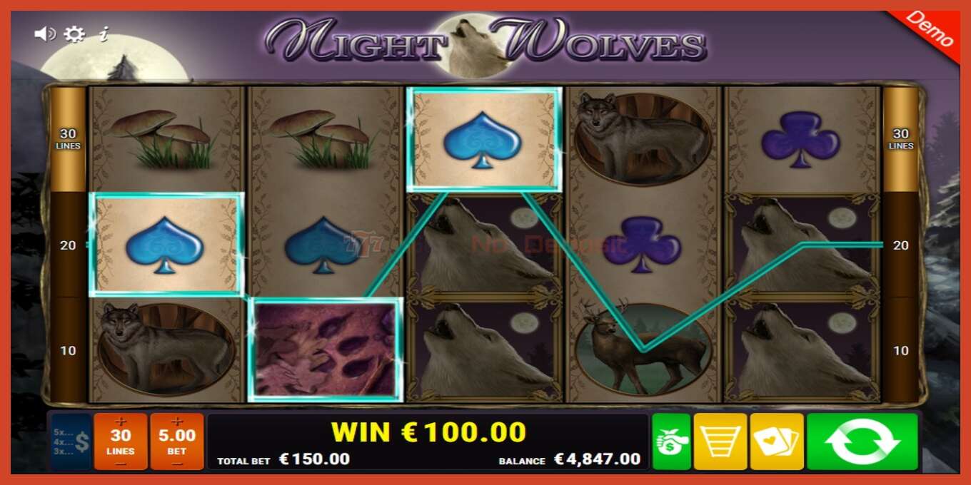 Slot screenshot: Night Wolves no deposit, number - 2