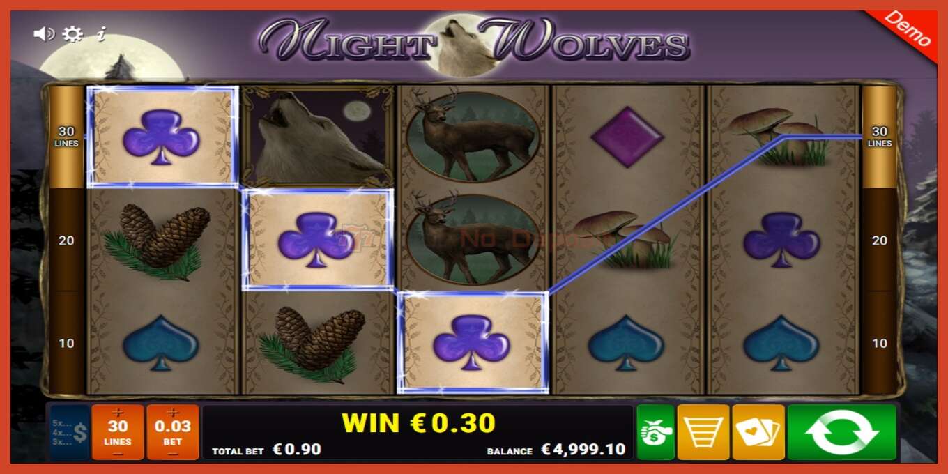 Slot screenshot: Night Wolves no deposit, number - 3