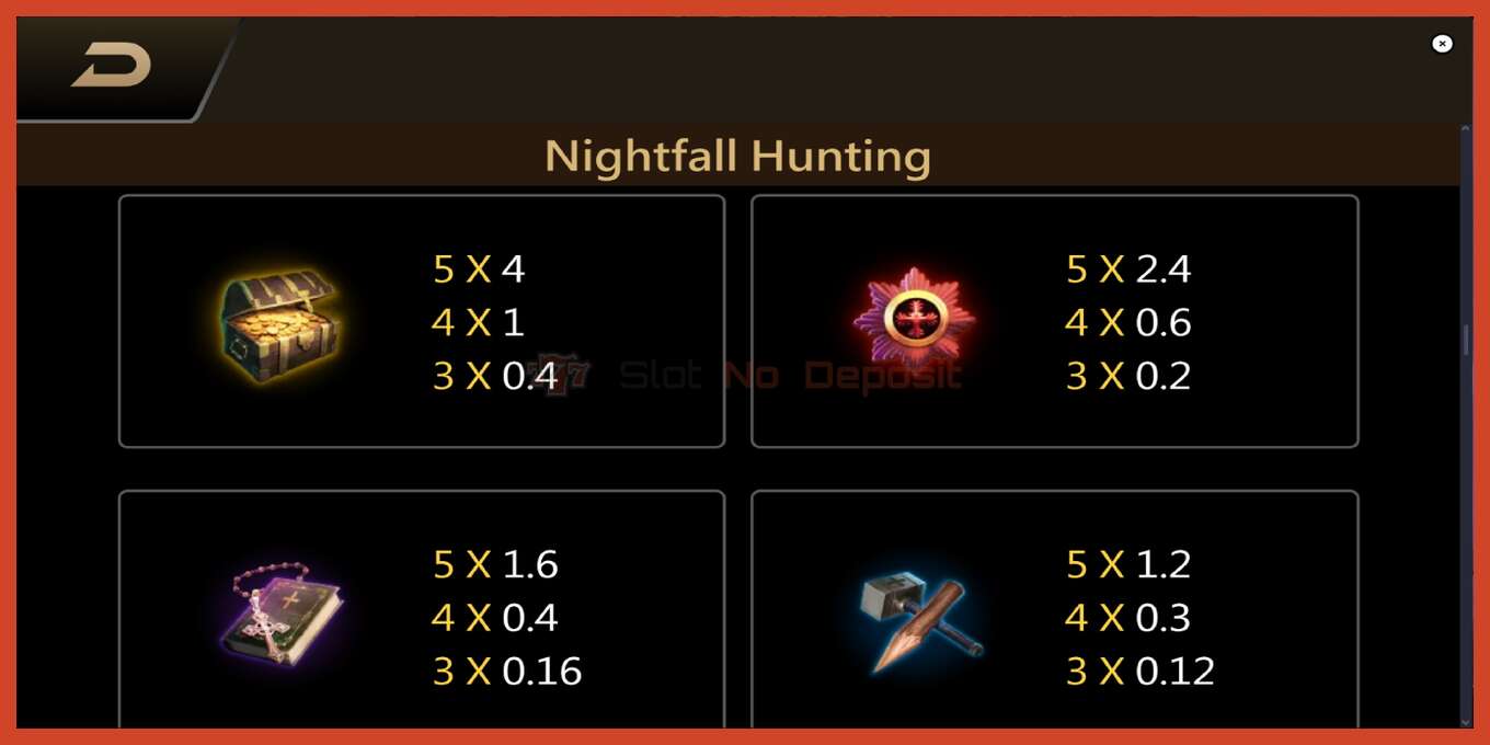 Ảnh chụp màn hình khe: Nightfall Hunting không có tiền đặt cọc, con số - 5