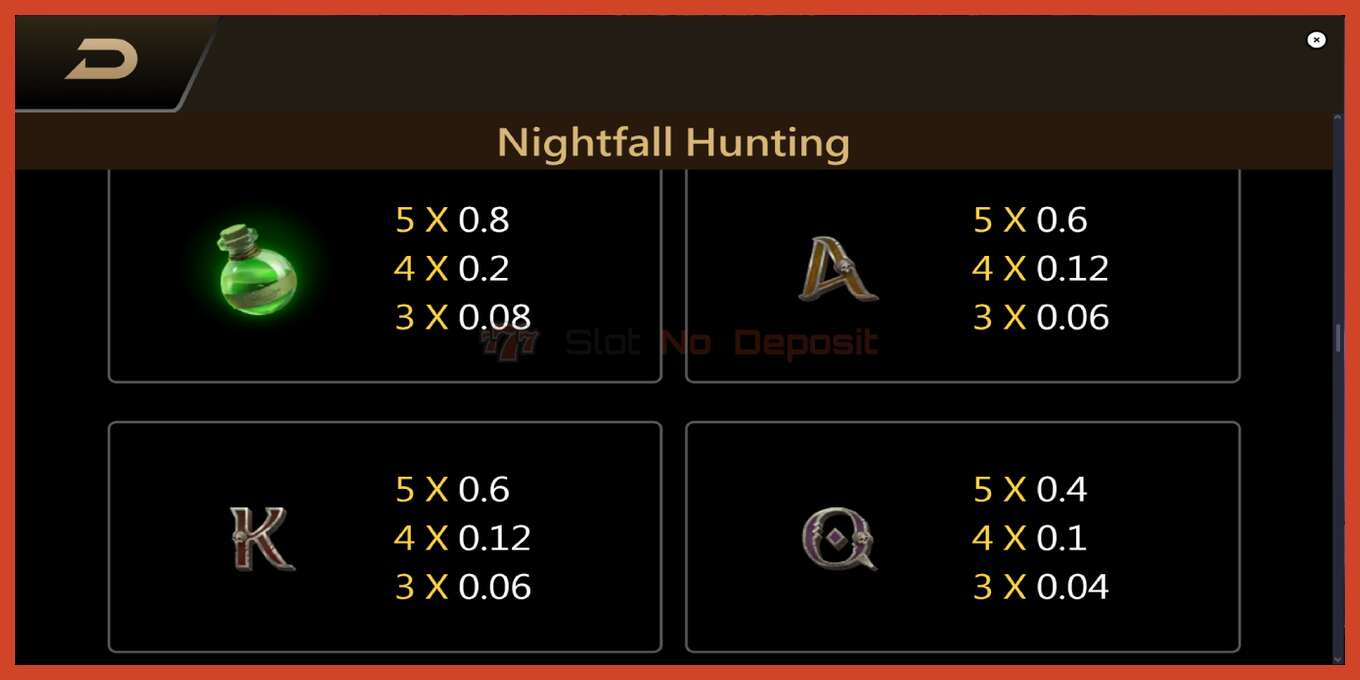 Ảnh chụp màn hình khe: Nightfall Hunting không có tiền đặt cọc, con số - 6