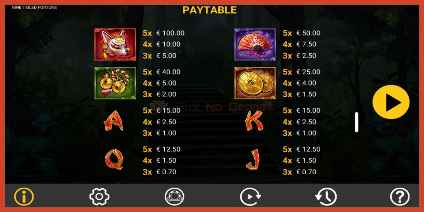 Slot screenshot: Nine Tailed Fortune no deposit, number - 7