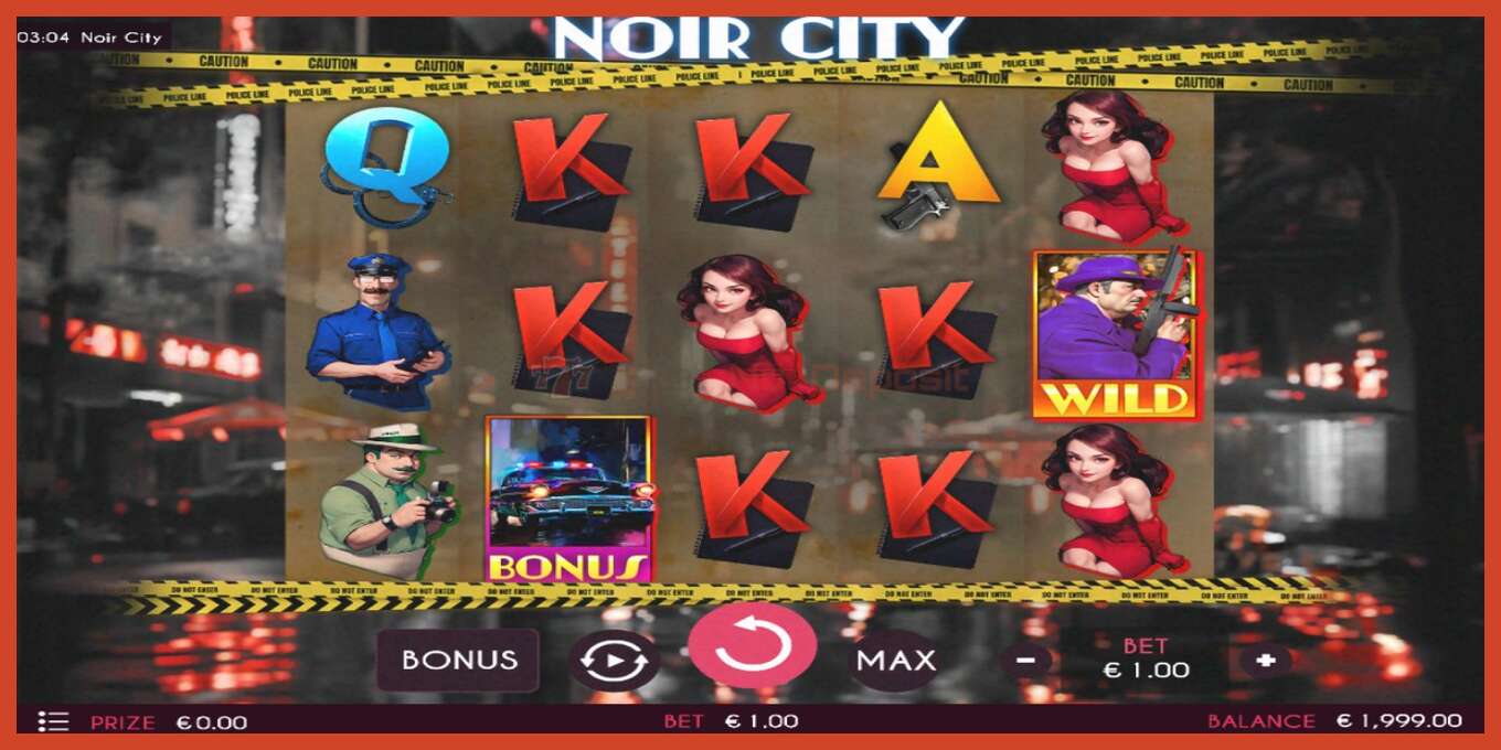 Slot screenshot: Noir City no deposit, number - 2