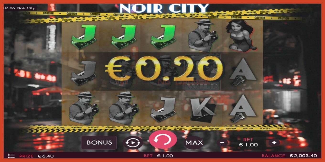 Slot screenshot: Noir City no deposit, number - 3