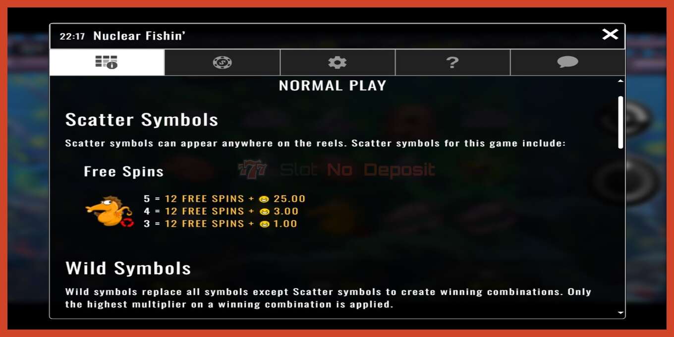 Slot screenshot: Nuclear Fishin’ no deposit, number - 3