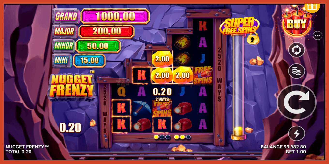 Slot screenshot: Nugget Frenzy no deposit, number - 3