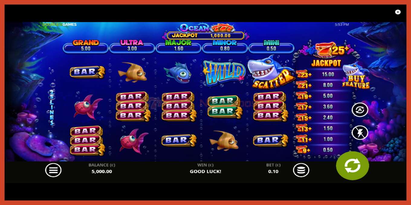 Slot screenshot: Ocean 777 no deposit, number - 2