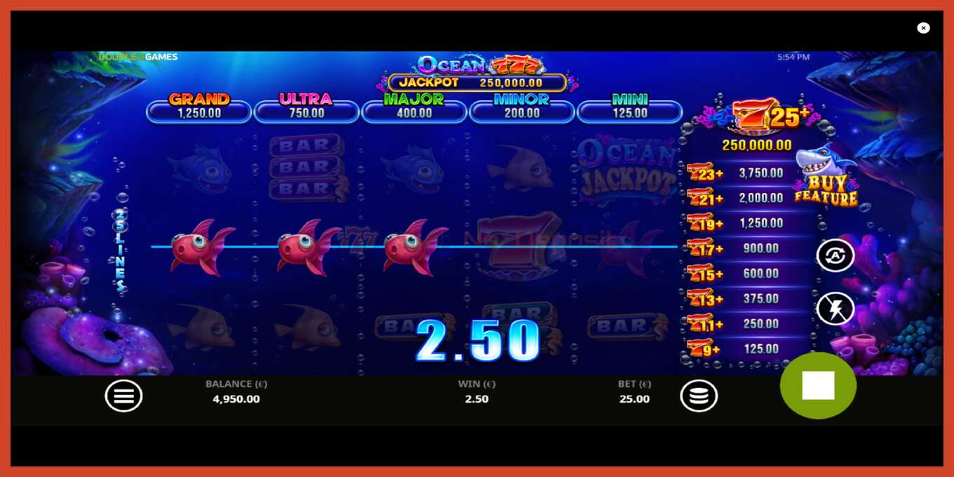 Slot screenshot: Ocean 777 no deposit, number - 3