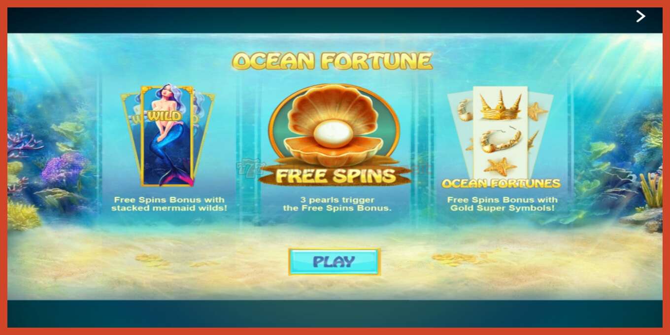 Slot screenshot: Ocean Fortune no deposit, number - 1