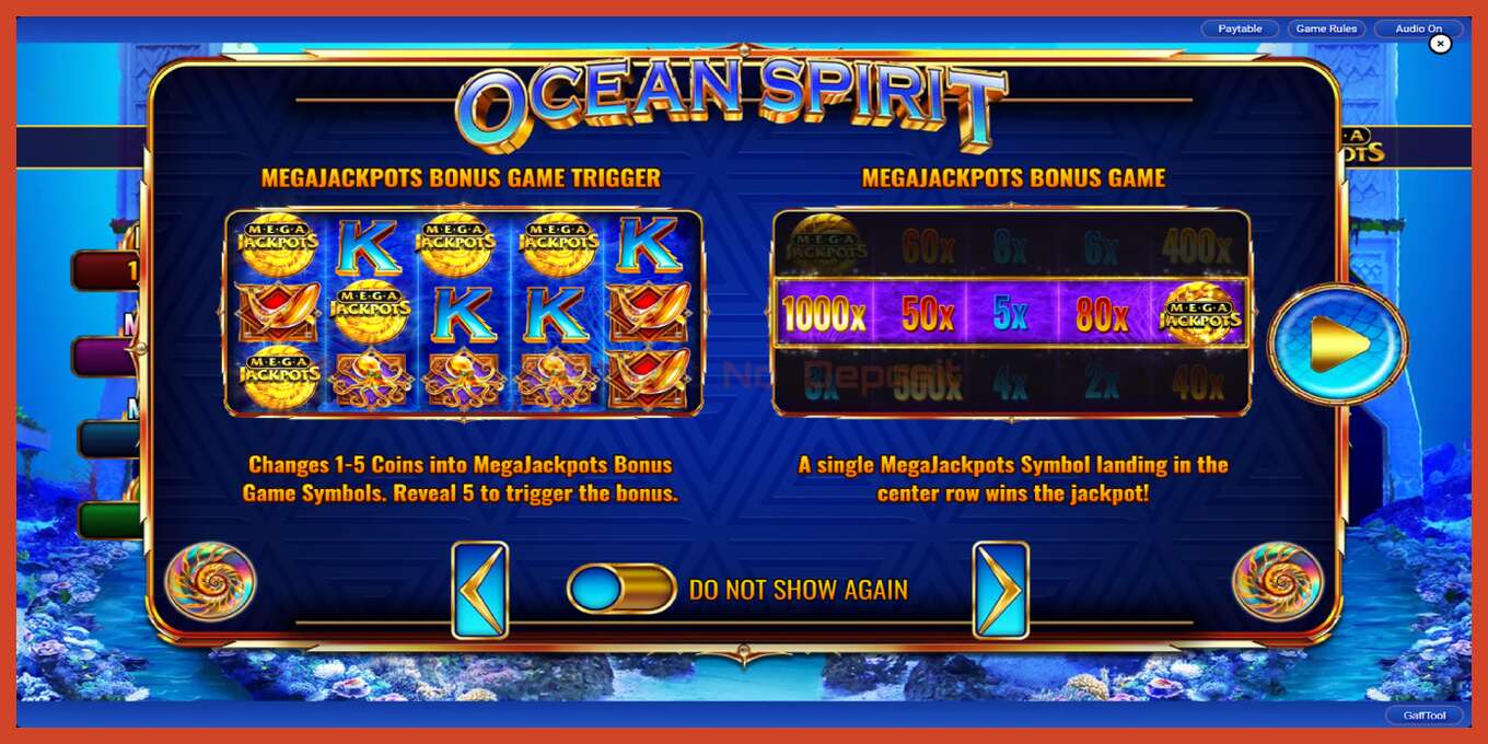 Slot screenshot: Ocean Spirit MegaJackpots no deposit, number - 2