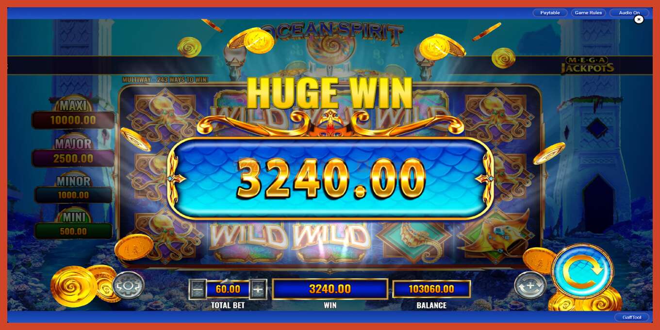 Slot screenshot: Ocean Spirit MegaJackpots no deposit, number - 4