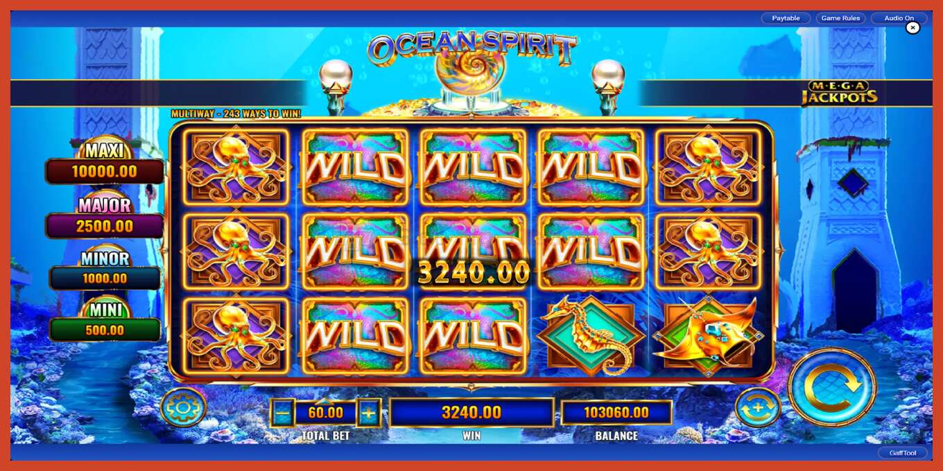 Slot screenshot: Ocean Spirit MegaJackpots no deposit, number - 5