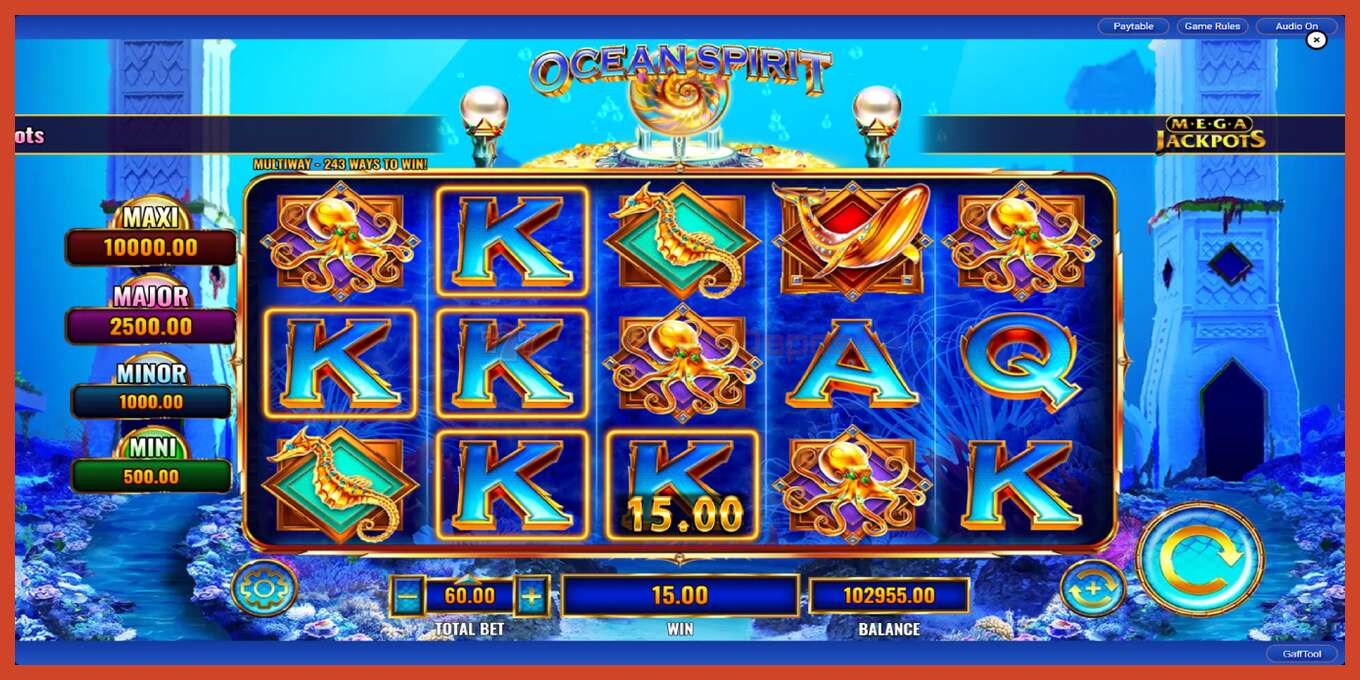 Slot screenshot: Ocean Spirit MegaJackpots no deposit, number - 6