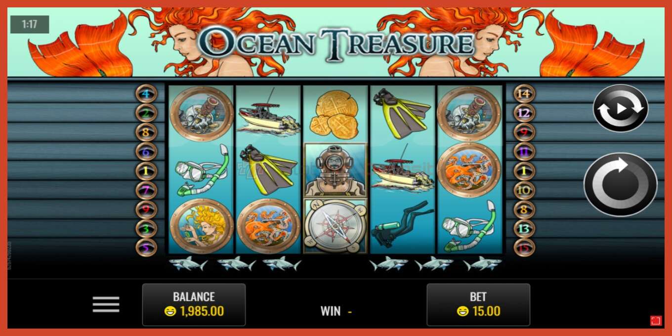 Slot screenshot: Ocean Treasure no deposit, number - 1