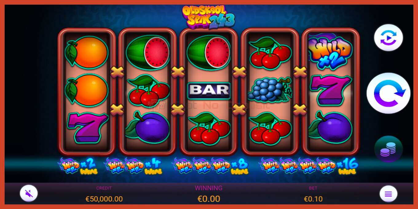 Slot skærmbillede: Oldskool Spin 243 intet depositum, antal - 1