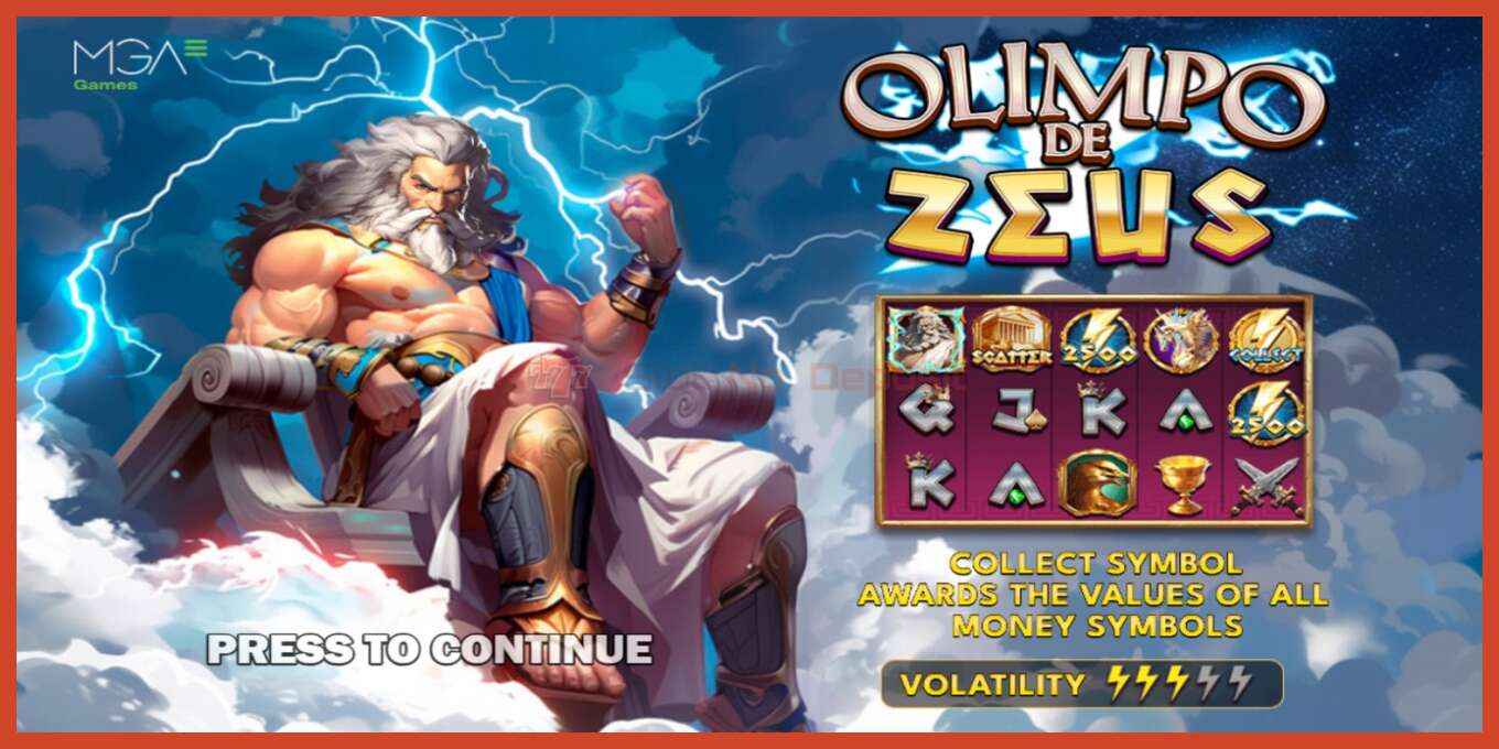 រូបថតអេក្រង់រន្ធ: Olimpo de Zeus គ្មានប្រាក់កក់, លេខ - 1