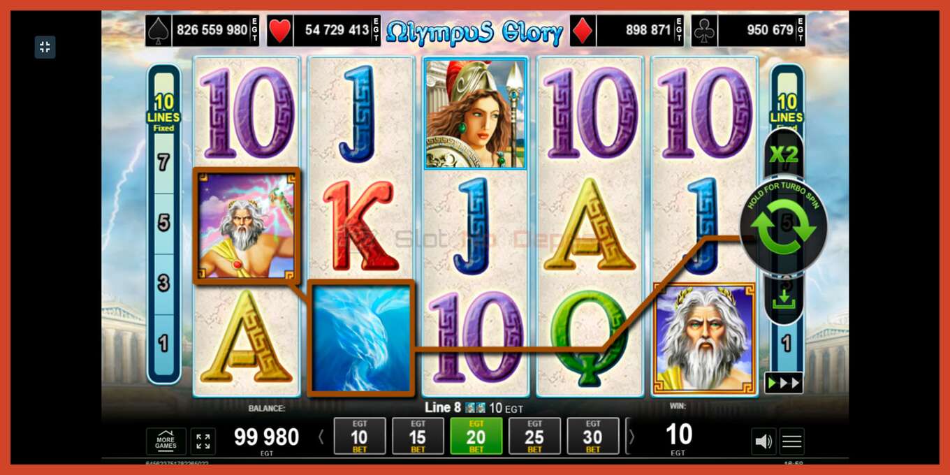 Slot screenshot: Olympus Glory no deposit, number - 2