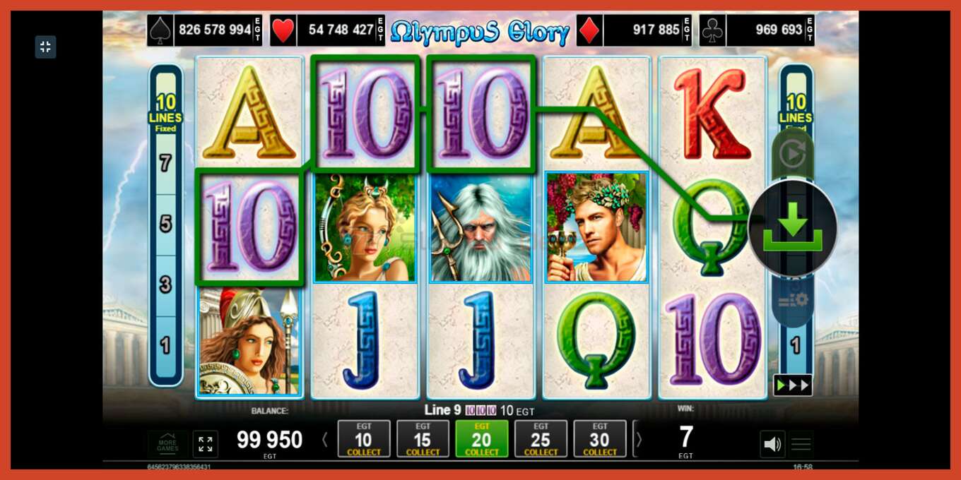 Slot screenshot: Olympus Glory no deposit, number - 3