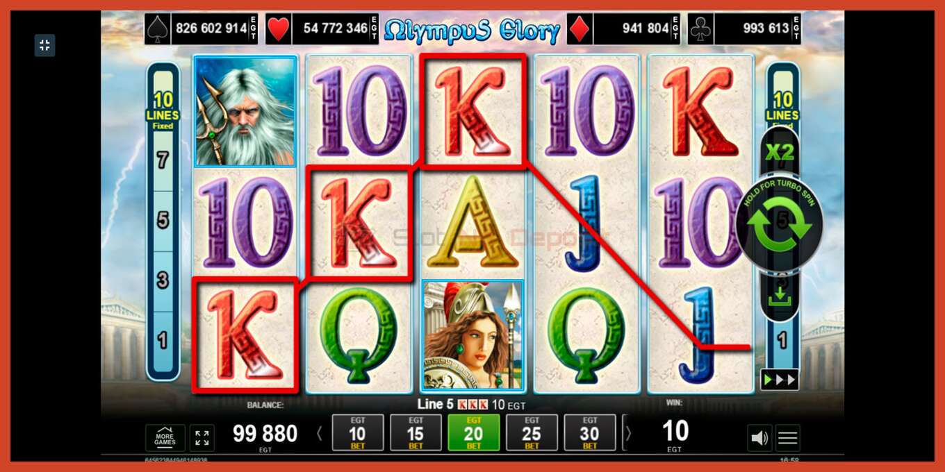 Slot screenshot: Olympus Glory no deposit, number - 4