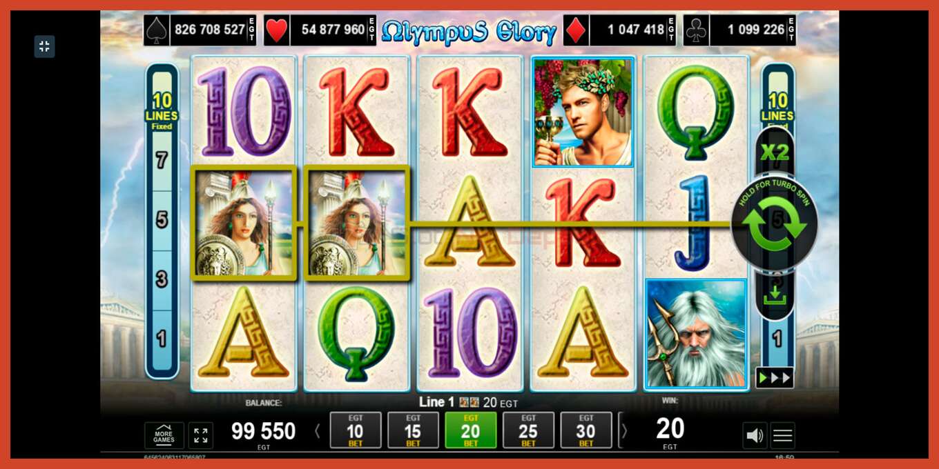 Slot screenshot: Olympus Glory no deposit, number - 5