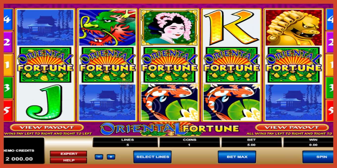 Slot screenshot: Oriental Fortune no deposit, number - 1