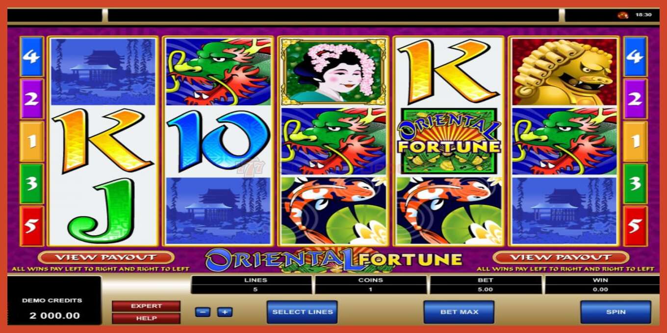 Slot screenshot: Oriental Fortune no deposit, number - 4