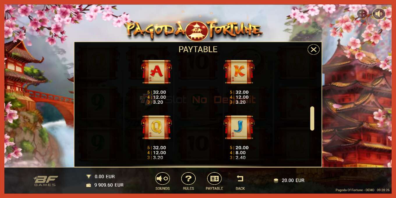 Slot screenshot: Pagoda of Fortune no deposit, number - 6