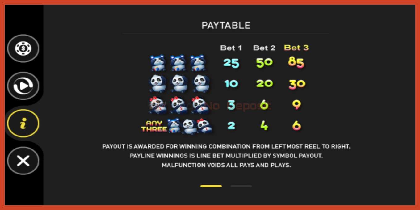 Slot screenshot: Panda no deposit, number - 3