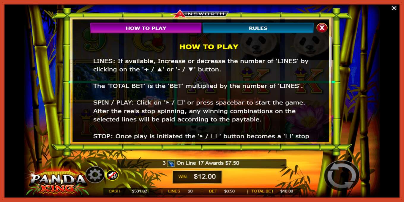 Slot screenshot: Panda King no deposit, number - 5